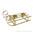 Candle Holder for Home Decoration Christmas Sleigh Golden Tealight Holder for Home Decoration Manufactory